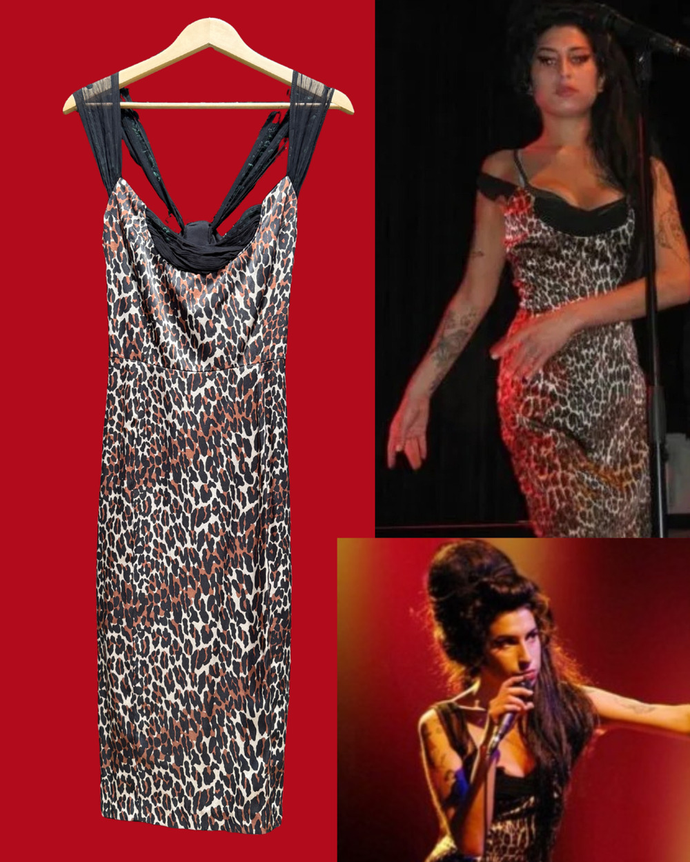 BETSEY JOHNSON LEOPARD 100% SILK Wiggle DRESS AMY WINEHOUSE Sz 8 NWT